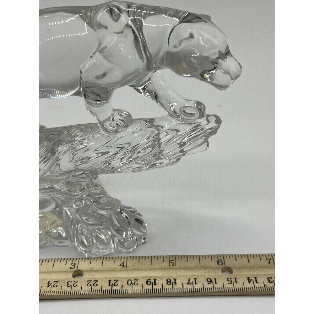 Wonders Of The Wild Crystal Panther Figurine 24% Lead Clear Germany Cat Decor - Picture 9 of 9